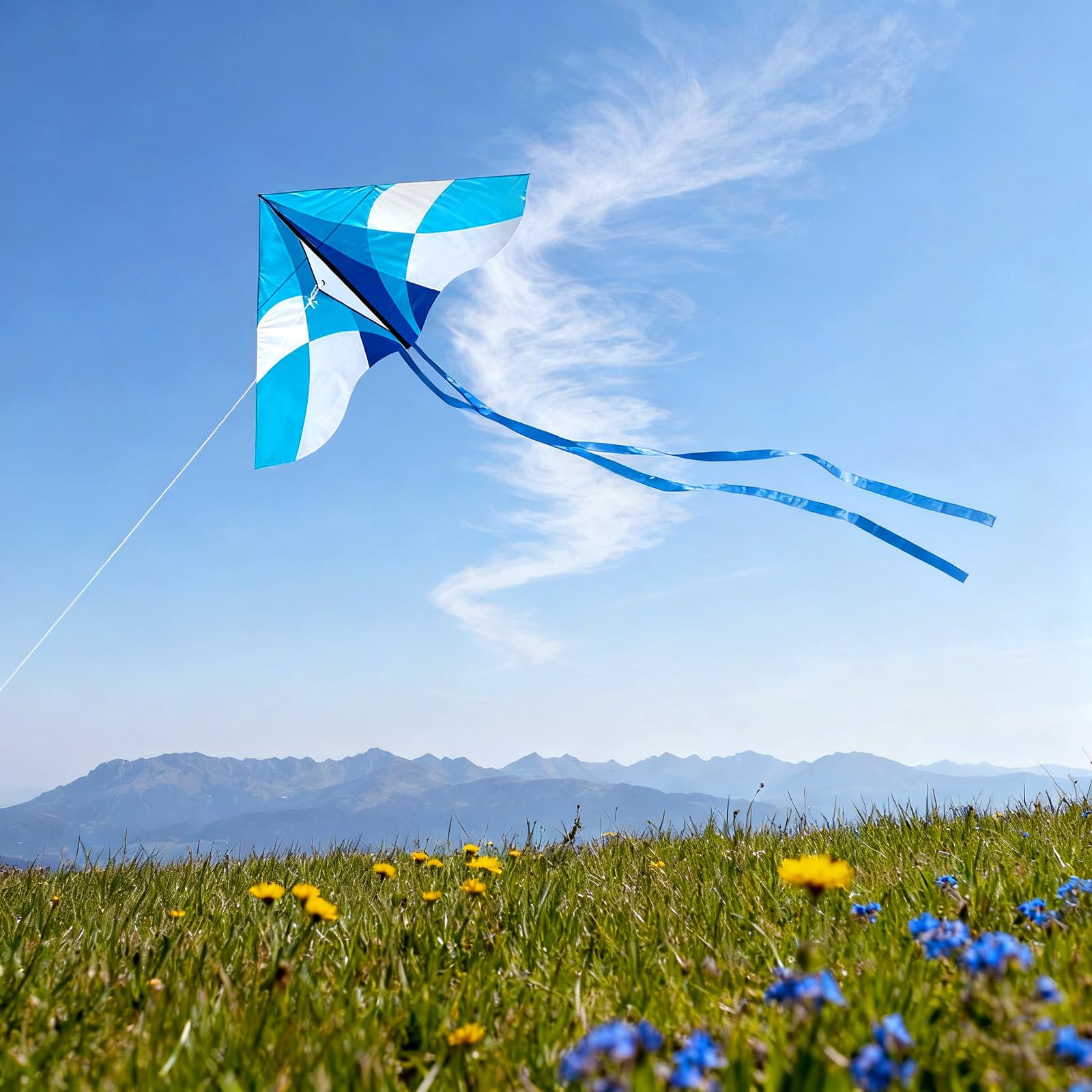 Simxkai Kite for Kids Adults, Easy to Fly,Best Delta Kite for Beginners Toddlers (niebieski)