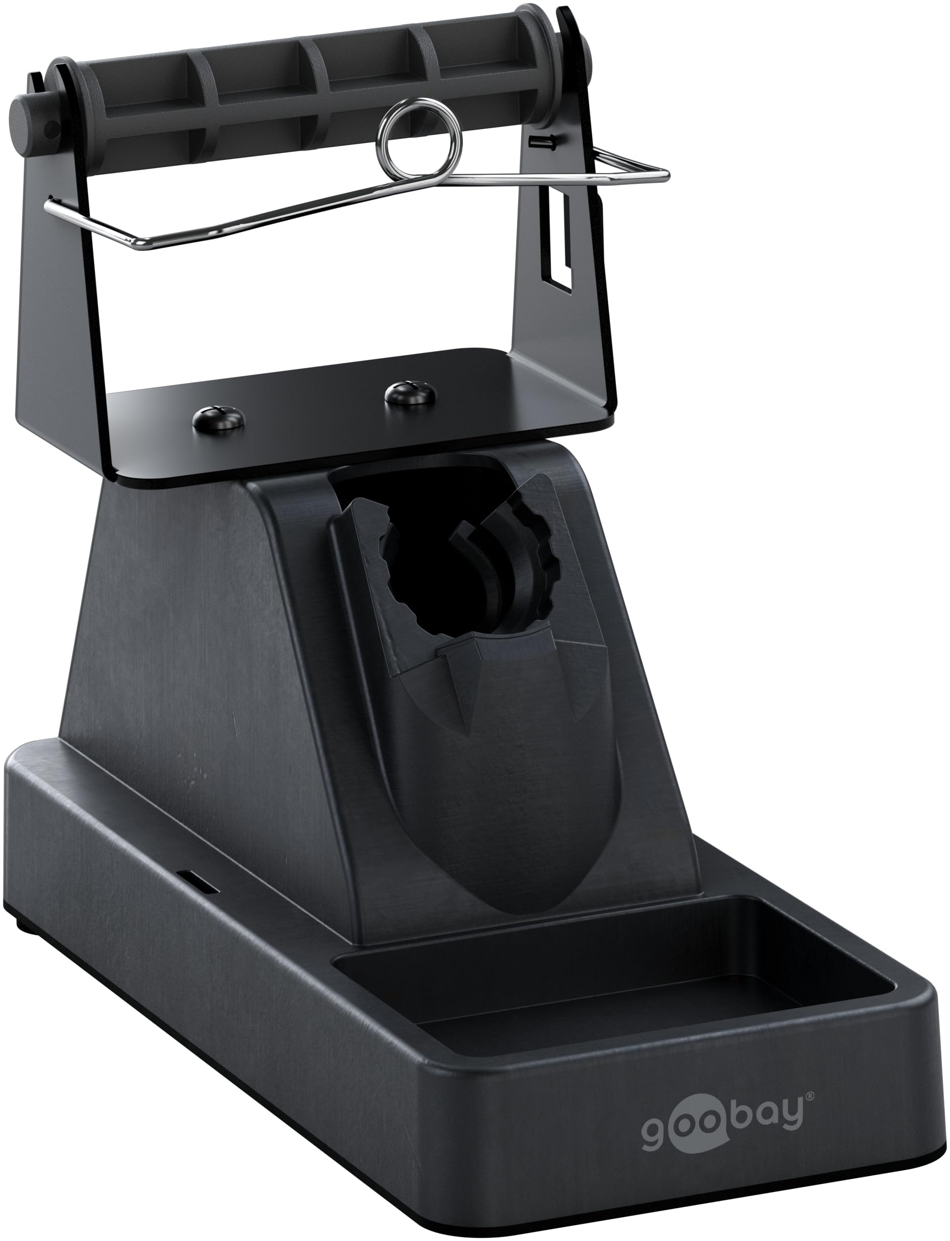 goobay Estación de soldadura digital 70W, 160–480°C, calienta en 8 segundos, pantalla LED, función de memoria, escalones de 1°C, para electrónica, modelismo y pirografía, incl. soldador y accesorios