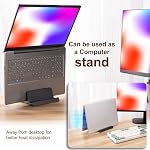 HOMEE Support vertical d'ordinateur portable,3 en 1 Conception ordinateur portable Hodler,anti-Lip Silicone de bureau,Ajustable Bureau Carnet de bureau dock,Fits Jusqu'aux ordinateurs portables,Tables,Phone