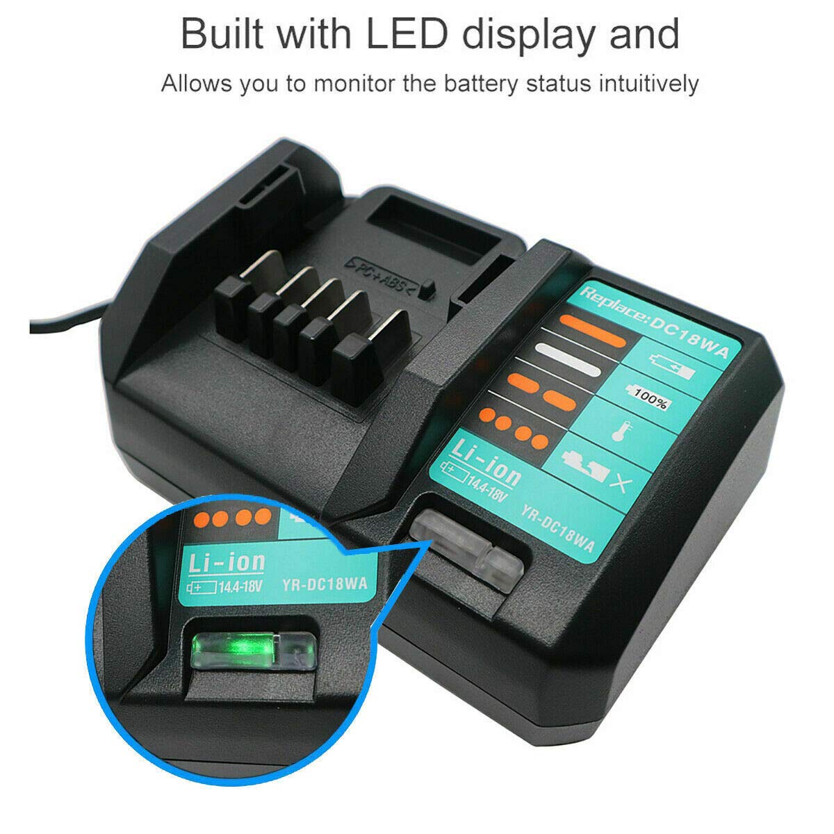 2X 18V 2.0Ah BL1813G BL1815G Battery with Replacement Makita Charger DC18WA for BL1811G BL1813G BL1820G BL1830G Battery