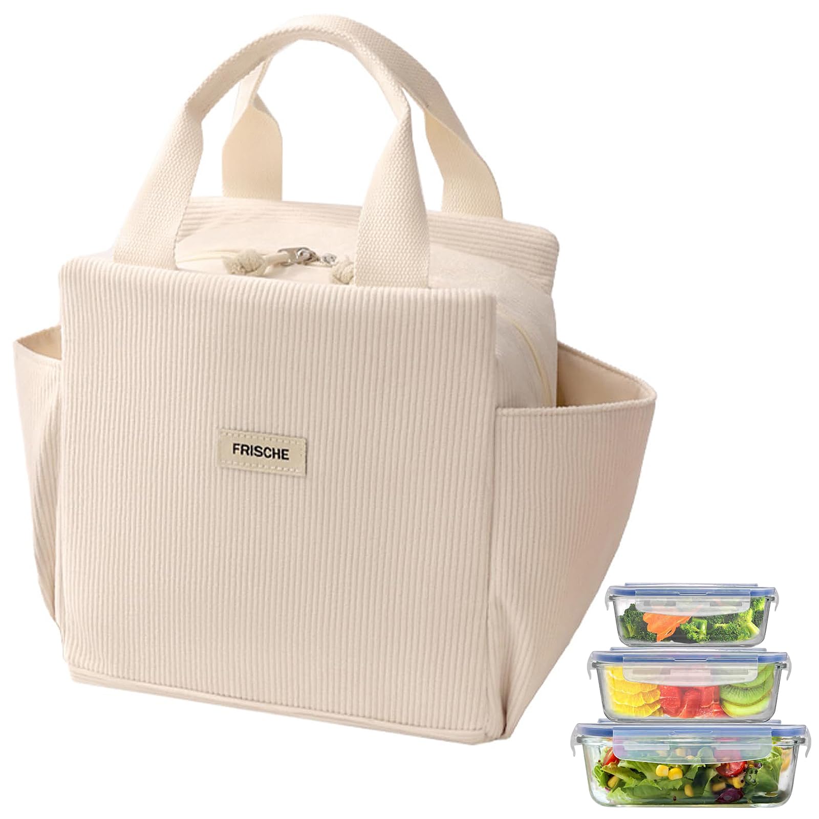FAVORTALK Borsa Termica Per Pranzo Rosa – Piccola, 23x14x22 Cm, In Tessuto Oxford, Per Donna E Uomo - 2
