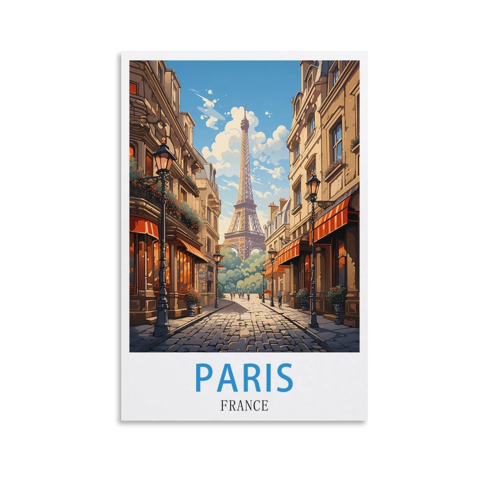 LHJOIUN Paris France Vintage Travel Posters 12x18inch(30x45cm) Art Canvas Print For Living Room Bedroom Home Decoration Modern Art