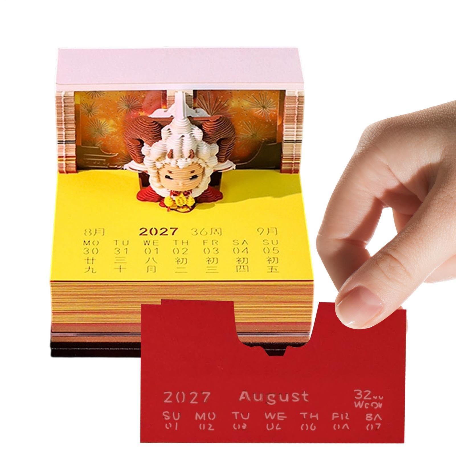 Calendario 3D De Escritorio 2027 Bloc Notas Papel Forma Oveja Decorativo