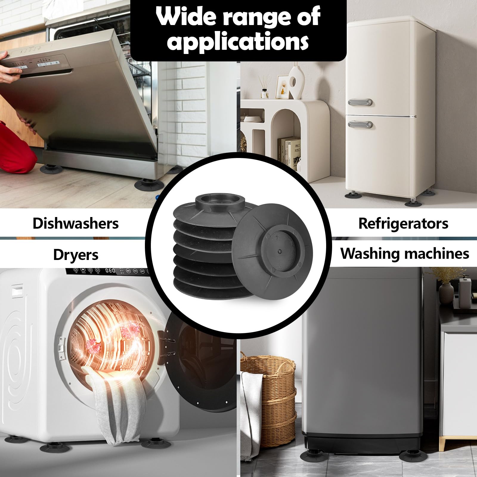 Pieds En Caoutchouc Antidérapant De Machine À Laver Anti Vibration