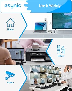 eSynic Ethernet Splitter 1 to 3-1000Mbps High Speed No Delay Network Splitter-Rugged Metal Case RJ45 Connectors-LED Status Indicators-Plug-and-Play-Work with Cat5/5e/6/7/8 Cable for Gaming/Home/Office