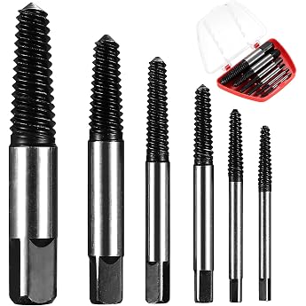 6 St ck Schraubenausdreher Set Profi Linksausdreher Set Profi Schraubenentferner Set Profi Linksdreher Set Linksbohrer und Ausdreher Set Schrauben Ausdrehwerkzeug Screw Extractor Set