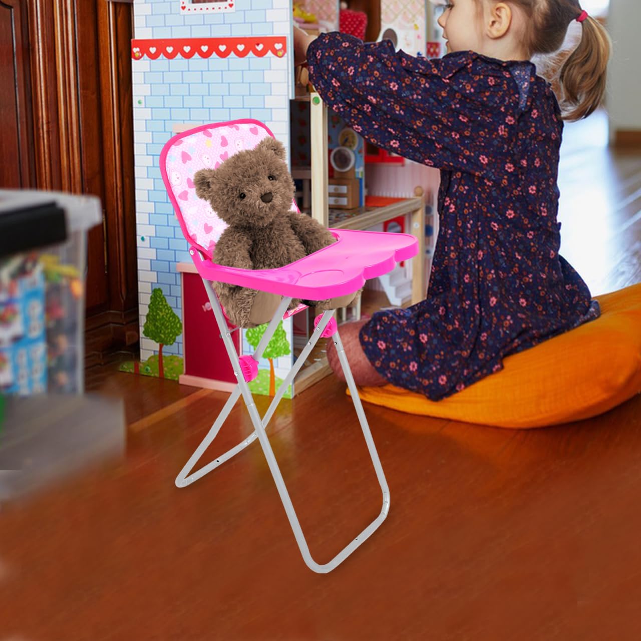 Toddmomy Trona para Muñecas Juguete Silla Alta Simulada Accesorio Ligero Y Portátil para Niñas para Juegos De rol Y Fiesta con Muñeca De 22.04 Pulgadas
