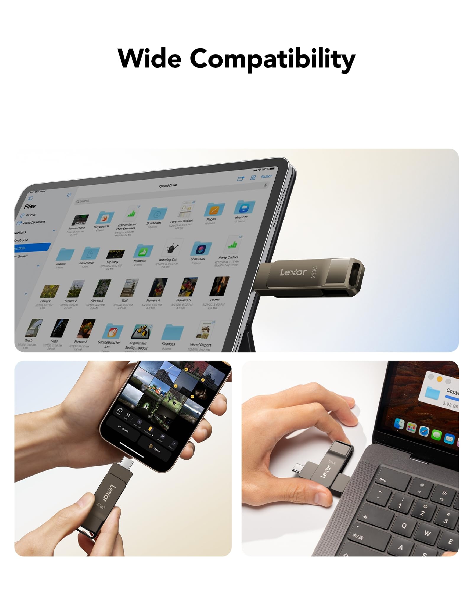 Lexar D40E Dual USB Stick 256 GB, USB-C Flash Drive, kolor tytanowy szary