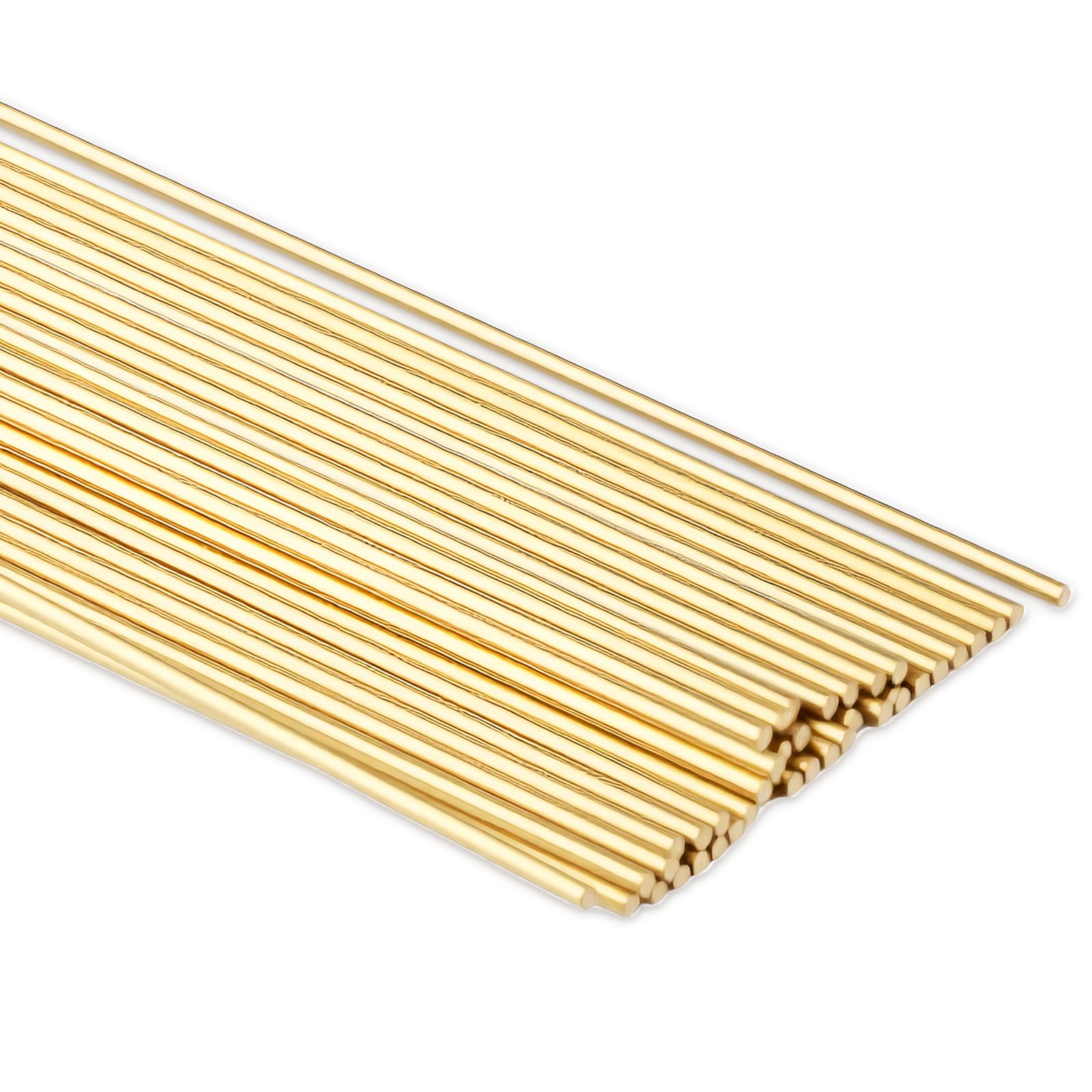 YPLonon 40Pcs Brass Rods 1mm x 300mm Solid Round Brass Bars Corrosion Resistant Copper Rods Premium Metal Lathe Bar Stock for DIY Craft Welding