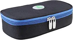 Bolsa térmica de viagem médica de tecido Oxford da Parateck com 2 pacotes de gelo para medicamentos diabéticos legais, Black - No Ice Pack