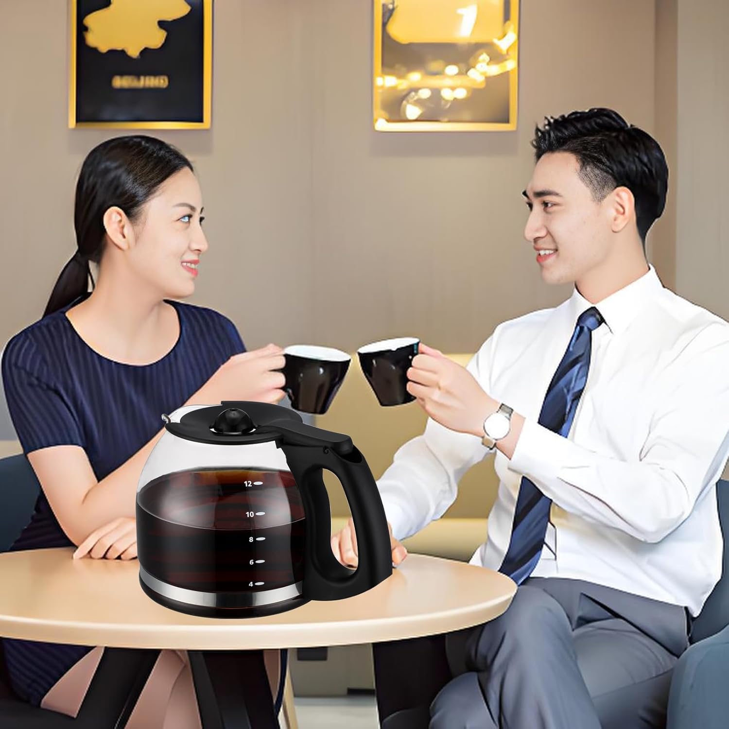 12-Cup Replacement Glass Coffee Carafe for Mr. Coffee Coffee maker Pot, Replace Part# PLD12 PLD12-RB Series, 12 Cups Glass coffee Pot for Mr. Coffee Model #SK12, SK13, EHX23, JWX31, SJX23, SJX39 - Image 7