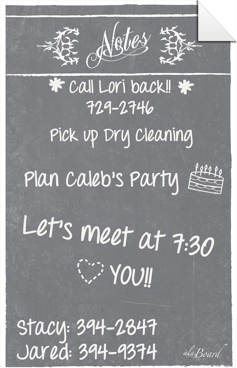 Decal Peel and Stick Dry Erase Note Board Gray Office