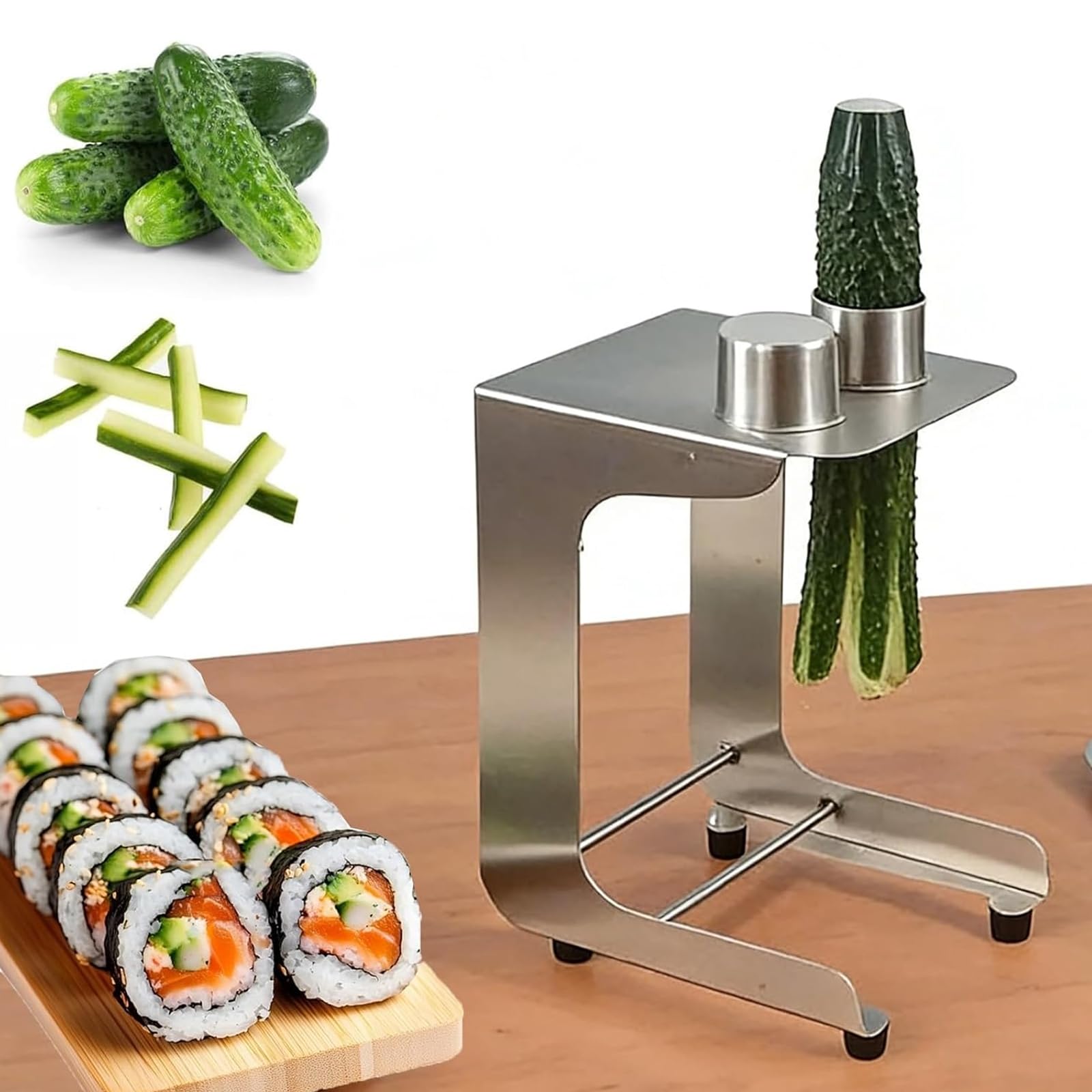 Gurken-Karottenschneider, 50 mm scharfe Klingen mit 20 mm Kernentferner, glatte saubere Schnitte für Sushi-Restaurants und Kantinen