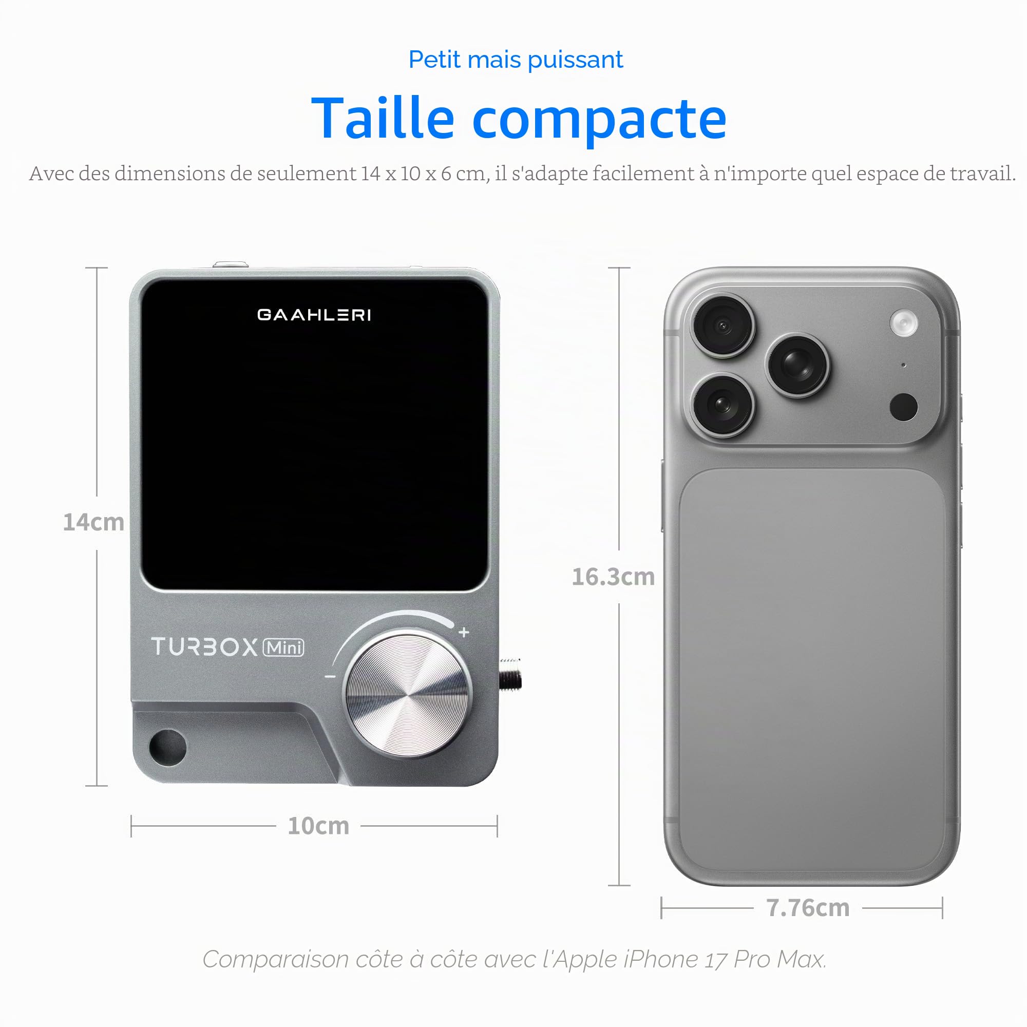 Gaahleri Compresseur d'aérographe, turbox mini, compresseur d'air, ultra silencieux et double mode de commutation, pour peinture, modélisation, décoration de gâteau, maquillage idéal pour débutants