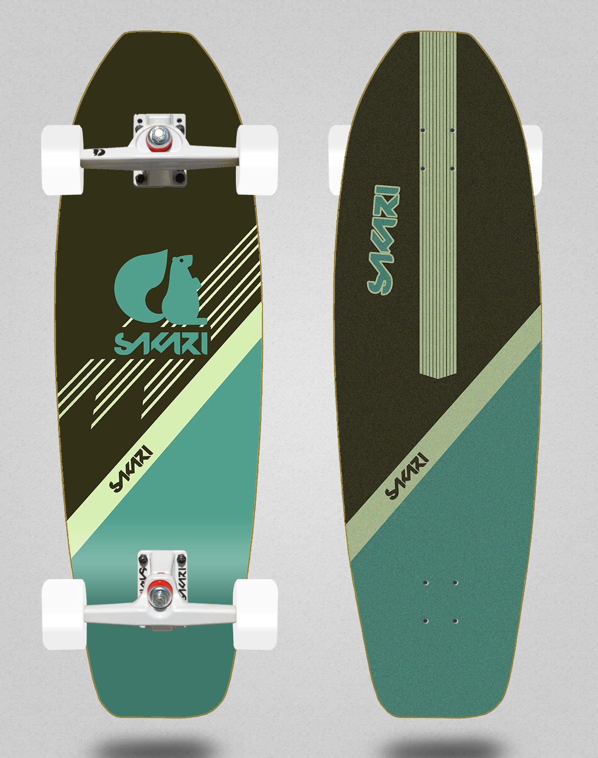 Sakari Surfskate Complete with SGI Surf Skate Trucks - Vin Art Blue 31,5