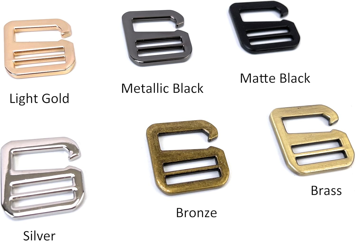 10 Pcs Heavy Duty Metal G Hooks Flat Tri-glide Hook Sildes Adjustable Fastener Belt Buckle for Strap Webbing - Image 3