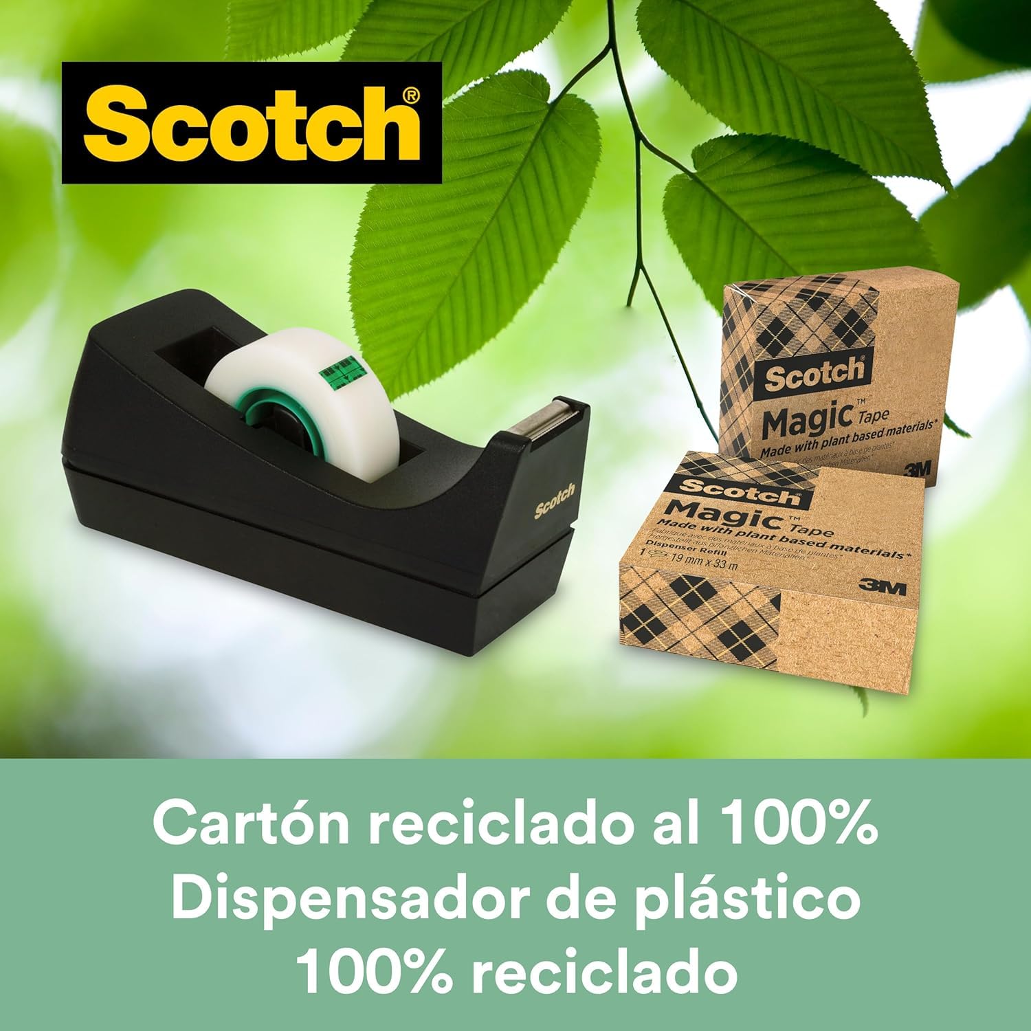 Scotch Magic Pack de 4 dispensadores de cinta de embalaje 19 x 33m