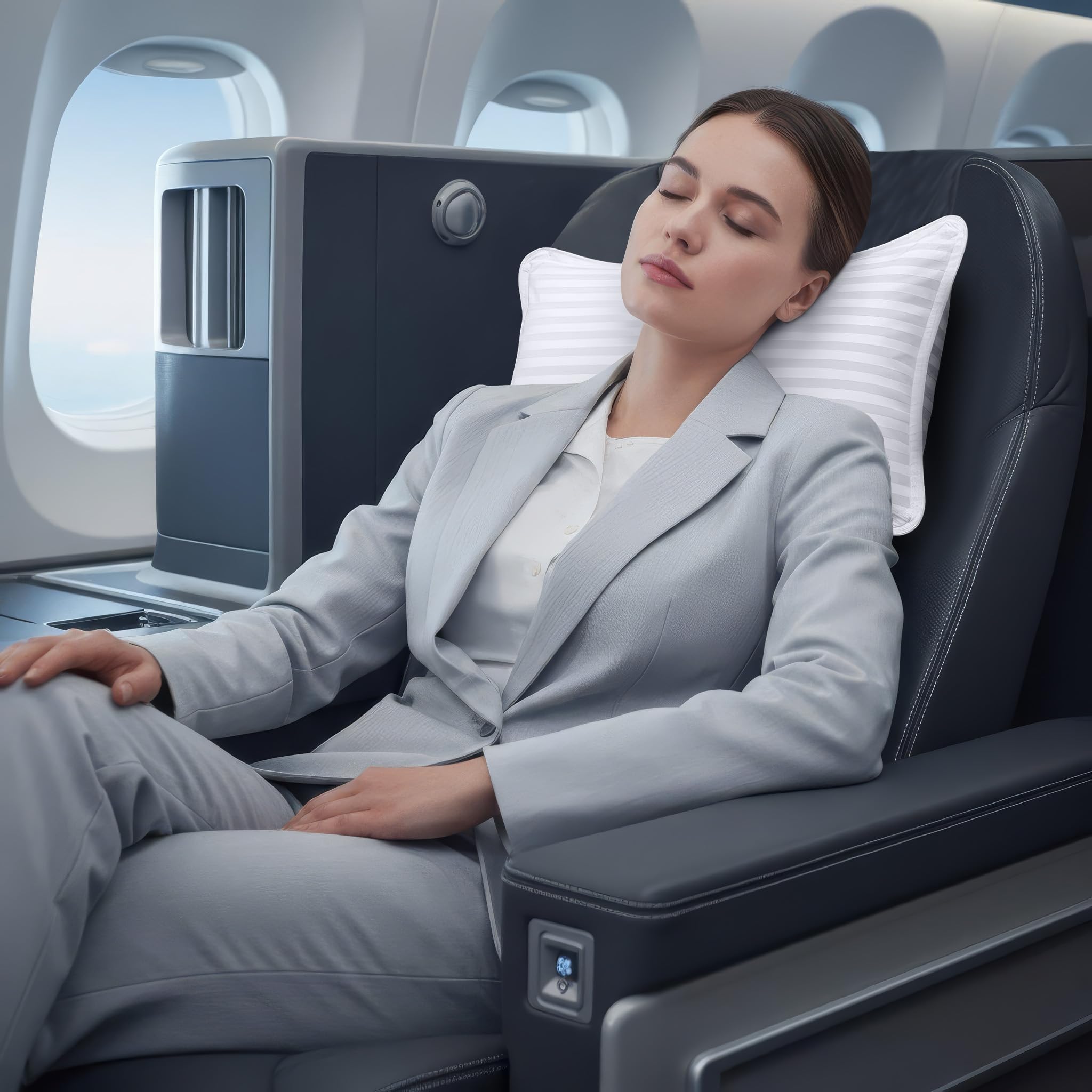 Utopia Bedding Travel Pillow for Airplane, Car and Toddlers (White, 2 Pack), Neck Support for Travelling, Down Alternative Filling, Compact Camping Pillow for Backpacking & Hiking (12x20) (2, 12x20)