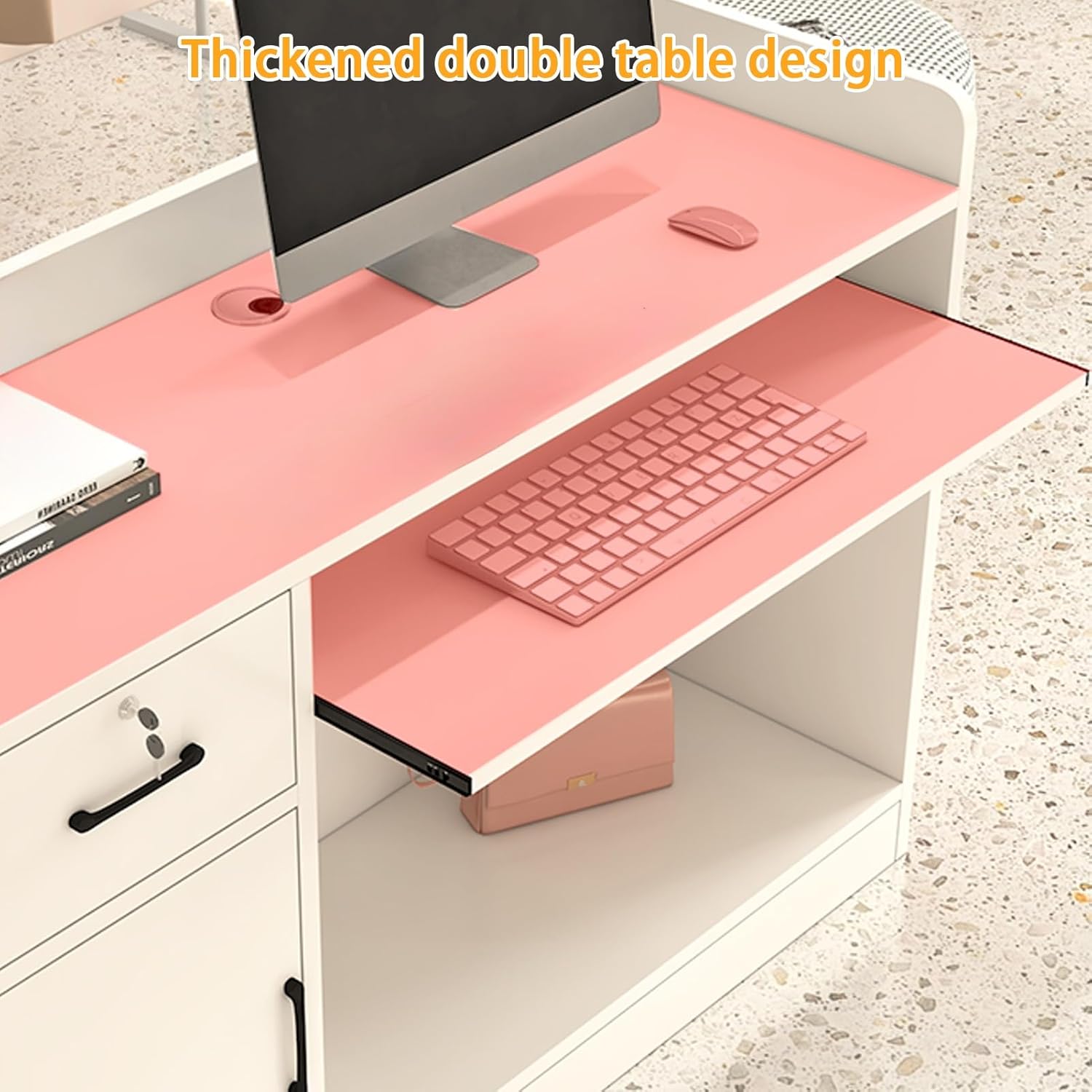 Small Reception Desk, Front Counter Desk with Lockable Drawer, Modern Retail Counter for Checkout, Wooden Reception Table, Reception Counter for Convenience Store Clothing Store(Brown,60cm/23.6