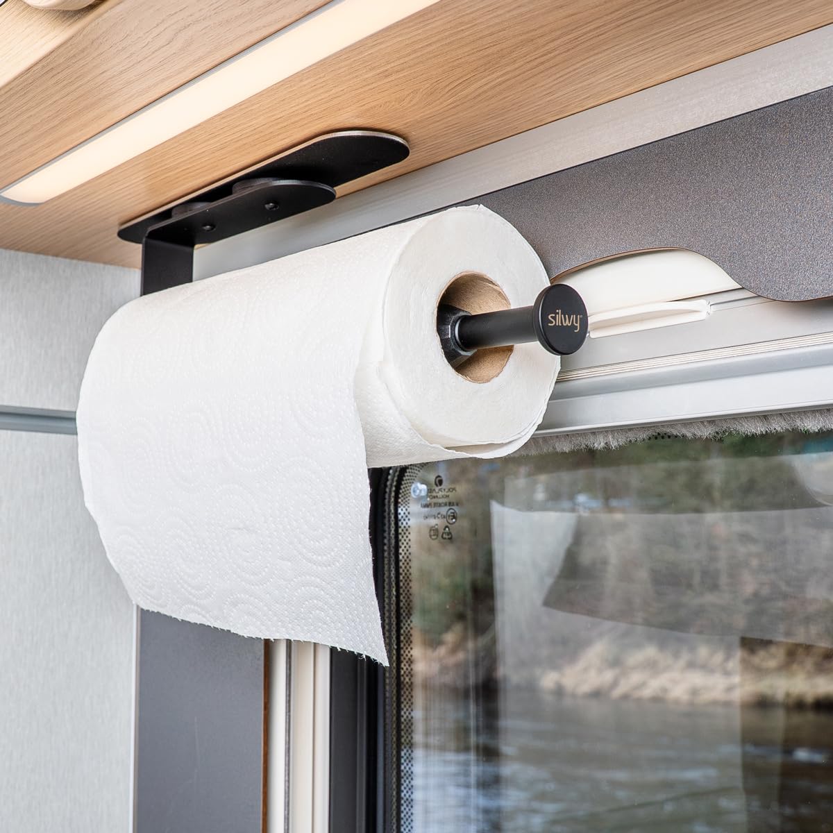 Silwy Soporte magnético para Rollos de Cocina, se adhiere a Superficies metálicas y Barra de Metal sin taladrar, Flexible para Cocina, Caravana, Barco y Cocina al Aire Libre, imanes de Goma para