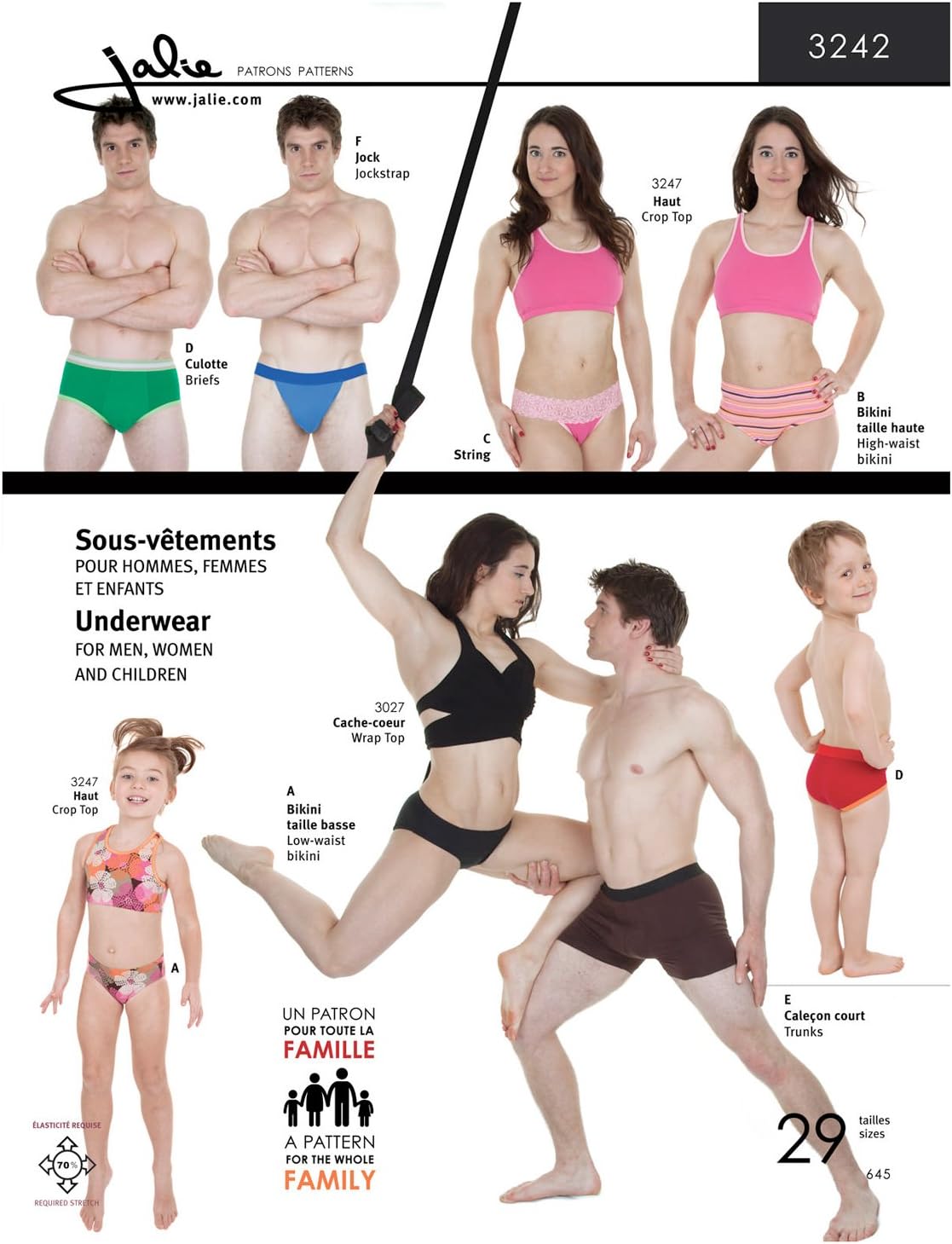JALIE PATTERNS 0310322 Jalie Underwear Pattern, Each