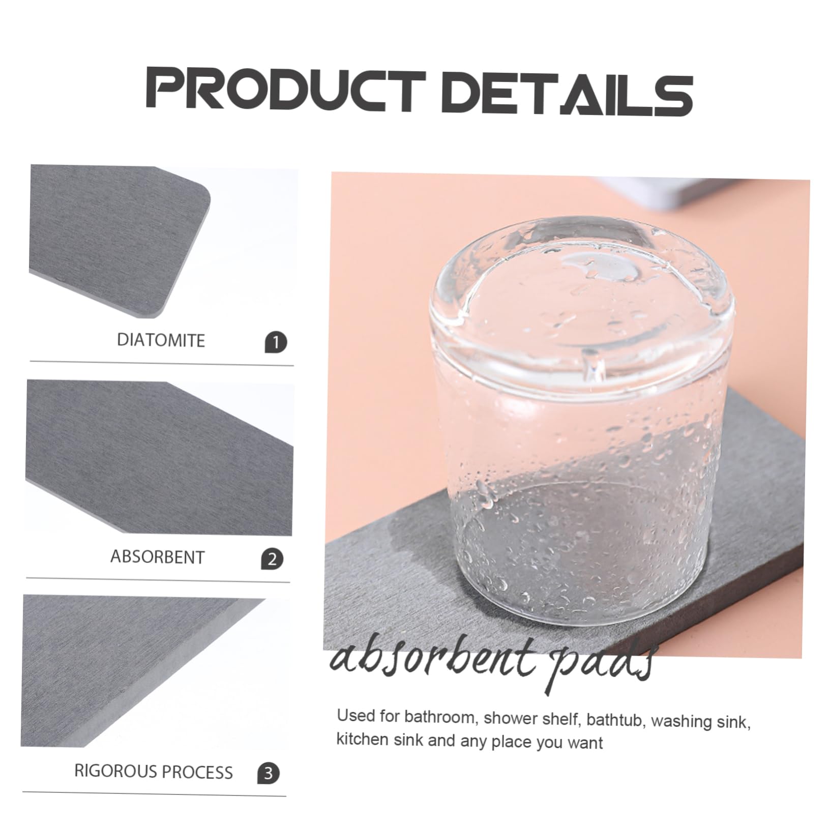 Anneome Posavasos Absorbentes de Diatomita 4 Piezas para Bares y Hoteles, Material Resistente y Secado Rápido, Excelente Textura y Alta Absorción de Agua