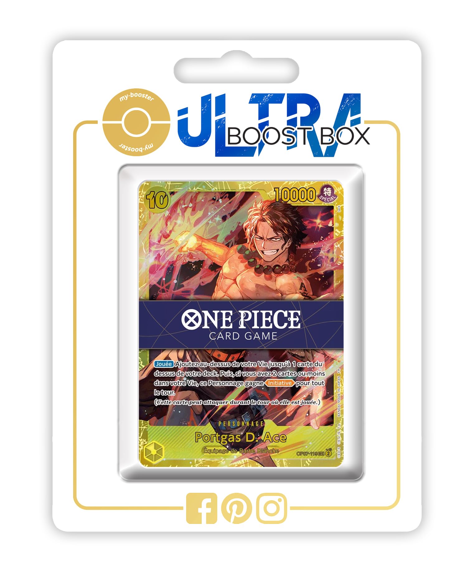 Portgas D. Ace OP07-119 Secrète - Ultraboost X One Piece The Best Vol.2 (PRB-02) - Coffret de 10 Cartes One Piece Françaises