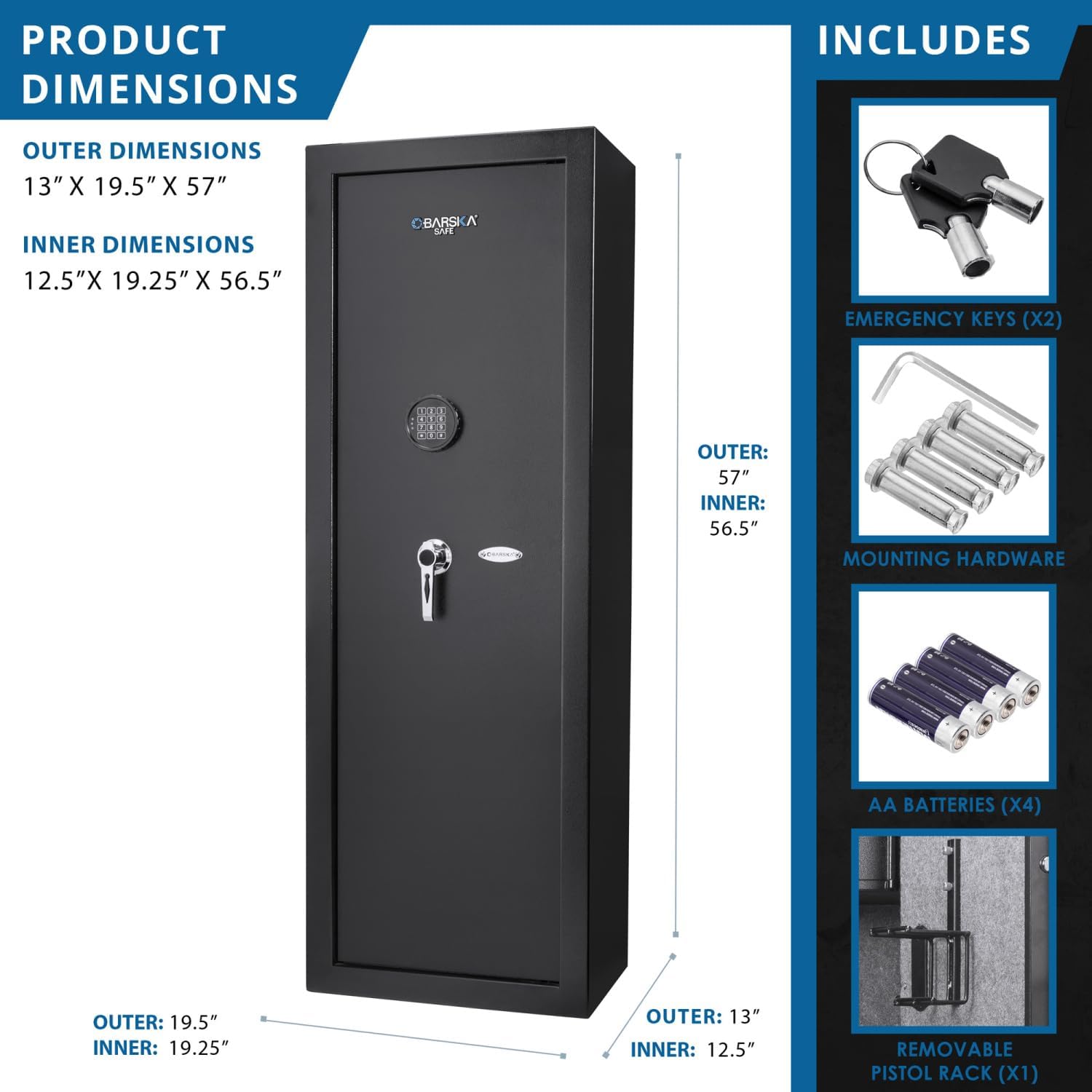 7.87 Cubic Ft Keypad Safe - Steel Black - Advanced Keypad Lock - Home & Business Security - Secure Storage Solution