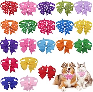 Petunny Pet Bow Ties with Adjustable,30Pcs Small Dog Bow Ties Holidays Decorations Bow Ties for Dog Puppy Dog Bow Ties Cute Grooming Accessories for Halloween Thanksgiving Christmas(Random Color)