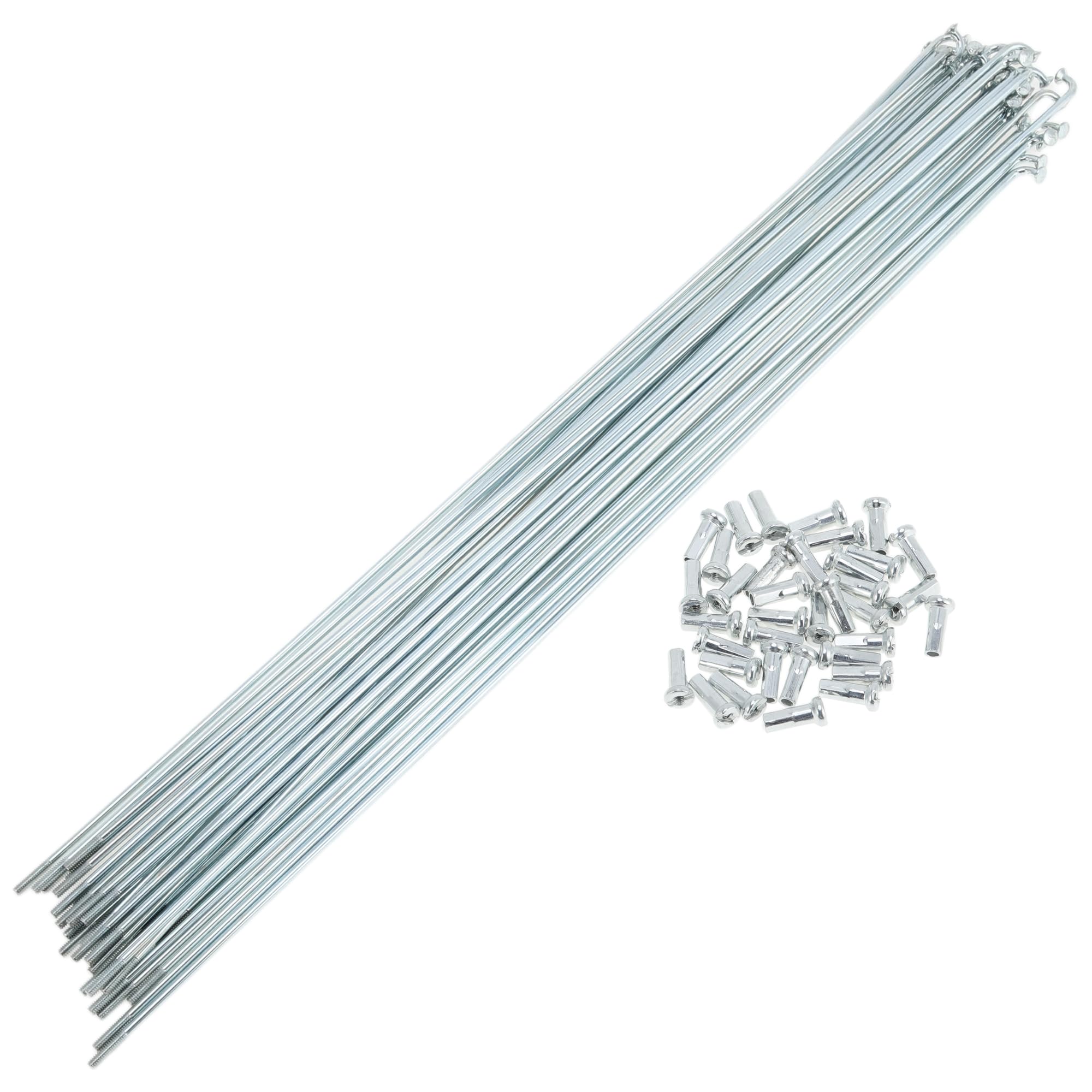 A ABSOPRO 36 Set 14G Bicycle Spokes 285mm Bike Wheel Spokes Galvanized Carbon Steel Silver Tone