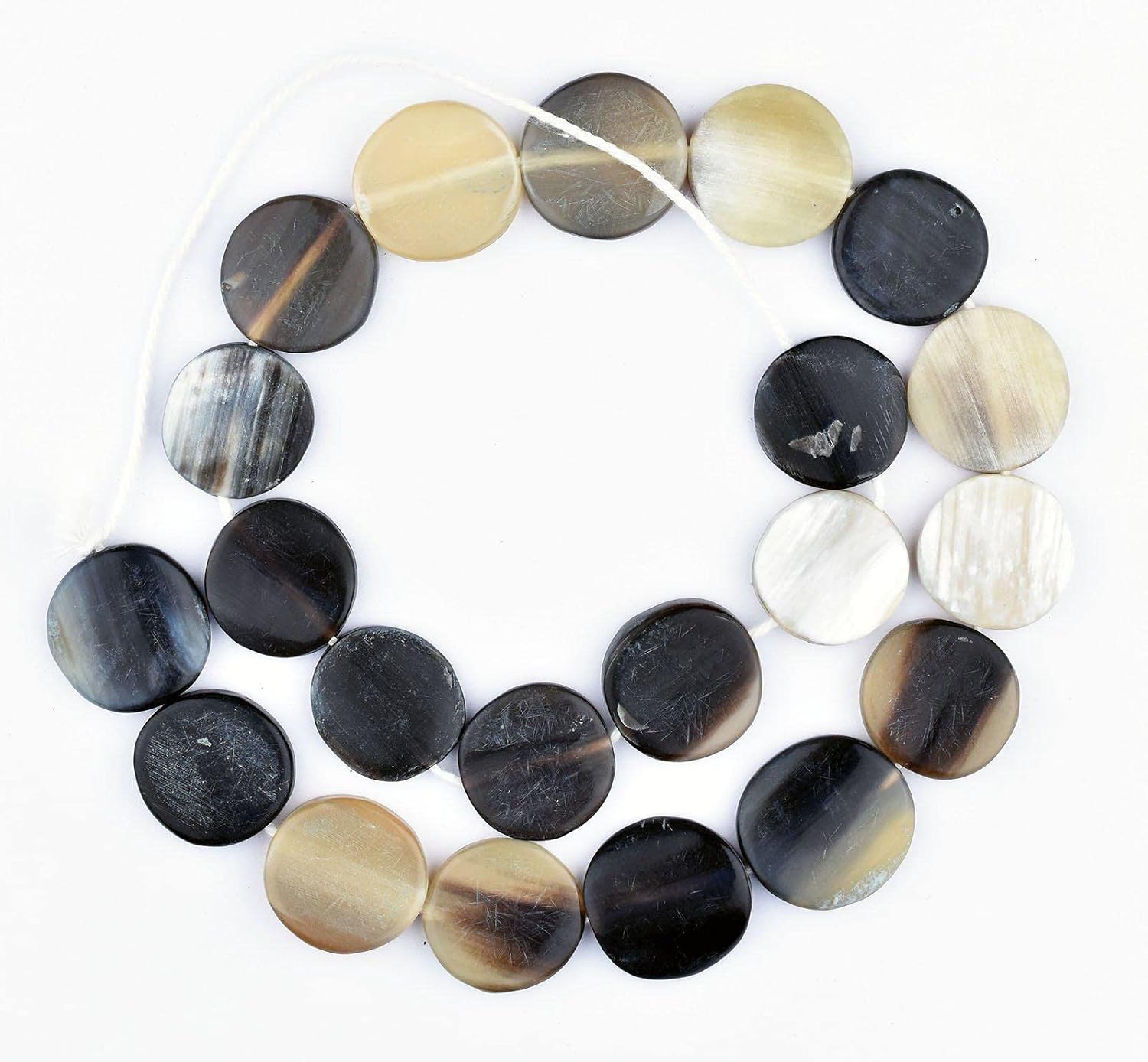 The Bead Chest Circular Natural Horn Beads (16mm)