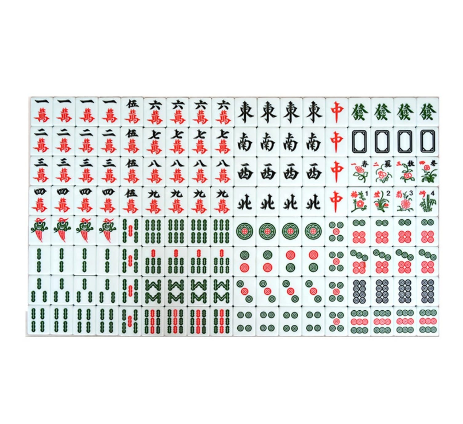 Mahjong-Set, Kleines Mahjong-Reisespiel for die Familie mit 144 gravierten Spielsteinen, handgefertigtes Mahjong-Spiel for den Haushalt(Grün)