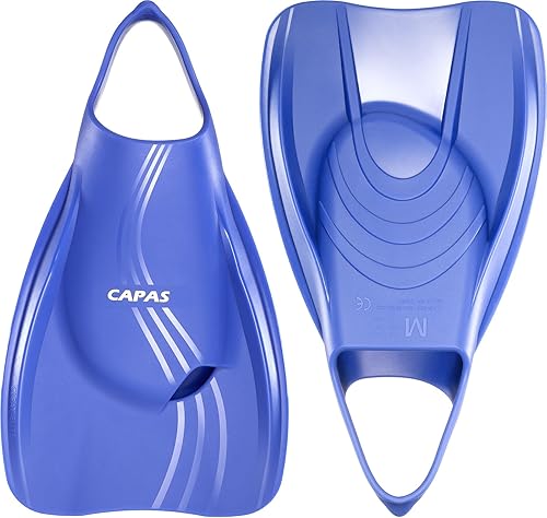 CAPAS Aletas de entrenamiento de natación profesional con bolsa de malla, aletas de natación profesionales cortas de silicona, aletas de tacón