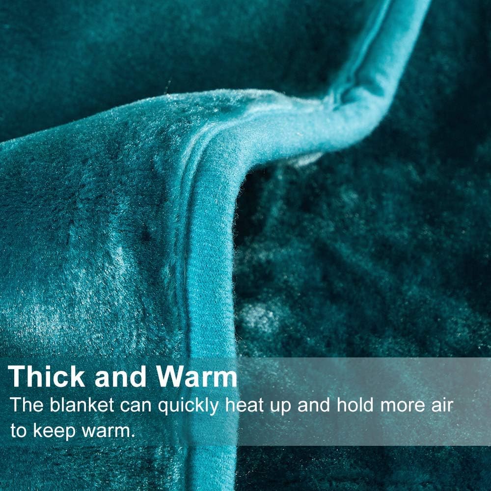 JML Korean Blanket King Size Heavy, Raschel Fleece Blanket for Winter, Soft Fluffy Thick Warm Home Decor, 85 x 95 Inches, 9 Lbs, Single Ply, Plush Cozy Luxury Embossing Bedding, Teal - Image 4