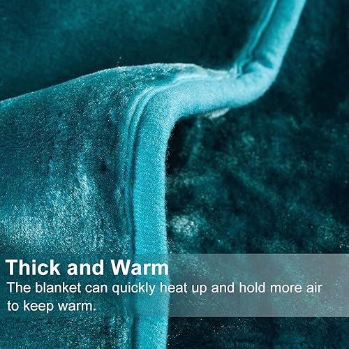 Miniatura 4 de JML Manta de forro polar tamaño King, manta de visón coreano pesada de 85 x 95 pulgadas, 9 libras, una sola capa, suave y cálida, manta de visón