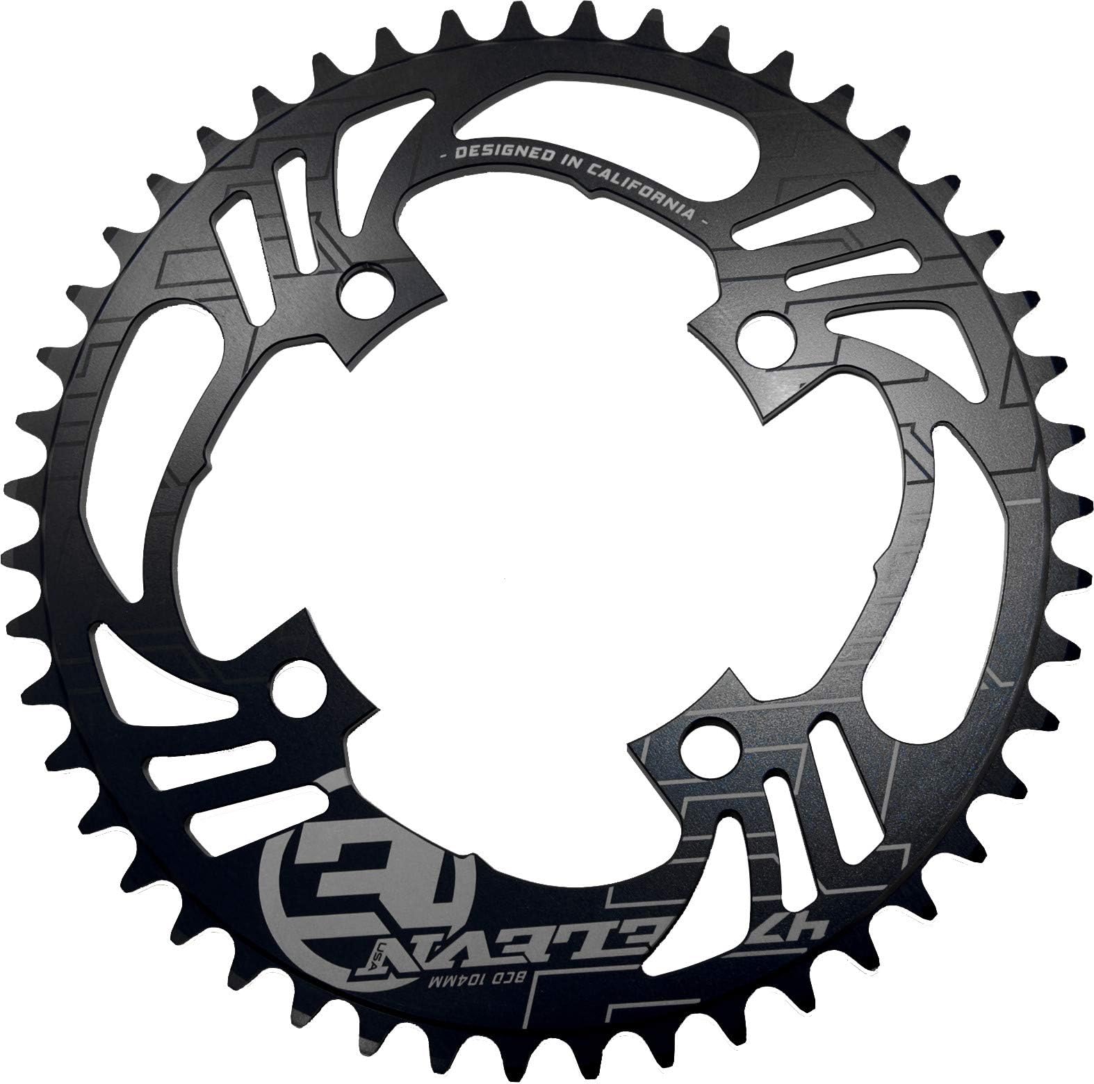 Elevn 91-5125 43 4 Bolt Flow Chainring Black 43T