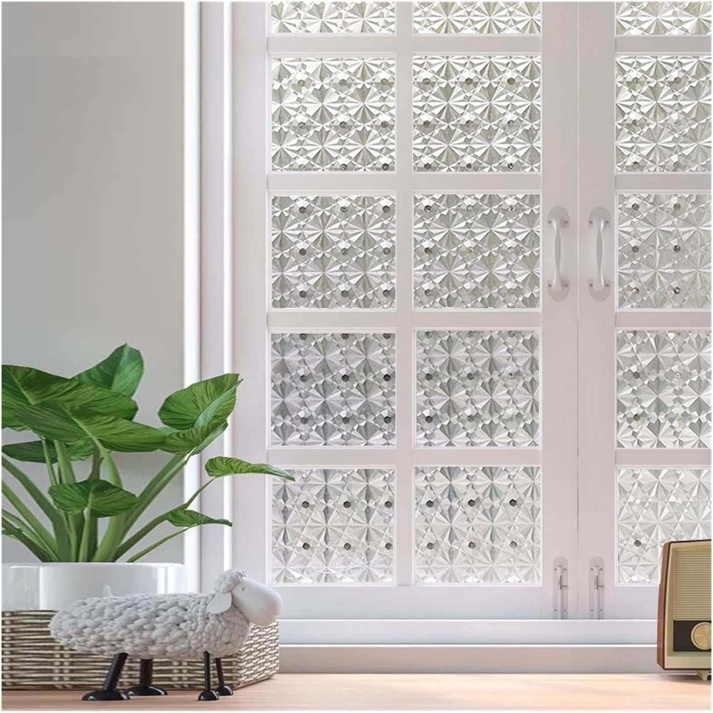 Window Privacy Film Window Film Frosted Privacy Window Film Insulated Glass Sticker Vinyl Anti-UV Sticker Removable Home Insulated Window Sticker Blackout Window Film Window Films(45x100 cm)