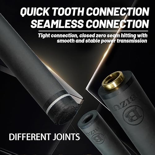 Miniatura 8 de BIZU Taco de Billar de Fibra de Carbono de 29" 12.5mm - Eje Único con Junta de Acero 21.4-21.5mm, Accesorios de Taco de Billar de Baja Deflexión