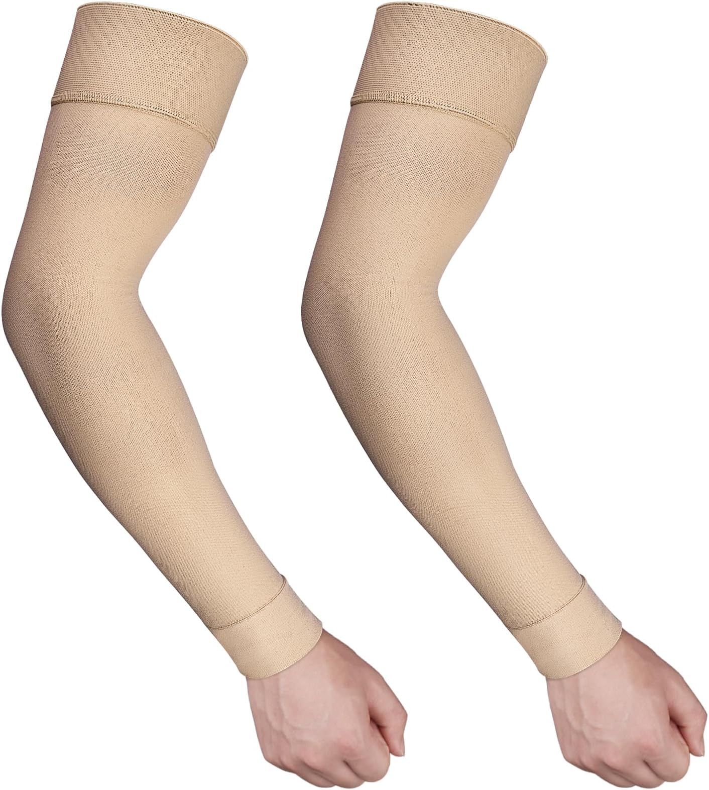 Ailaka Medical Compression Arm Sleeves for Men Women - 20-30 mmHg Lymphedema Compression Sleeves Support for Arms Pain, Swelling, Edema, Post Surgery Recovery, Tendonitis
