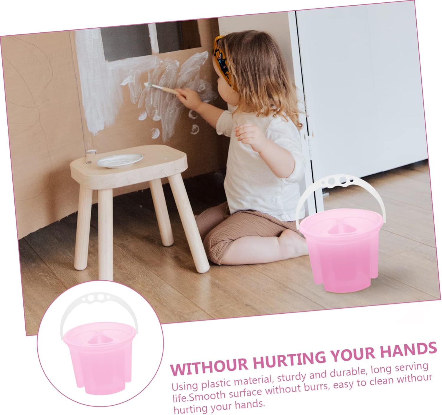 2sets Plastic Painting Buckets Artist Brush Basins Brush Cleaner Paint Tools 2pcs*2