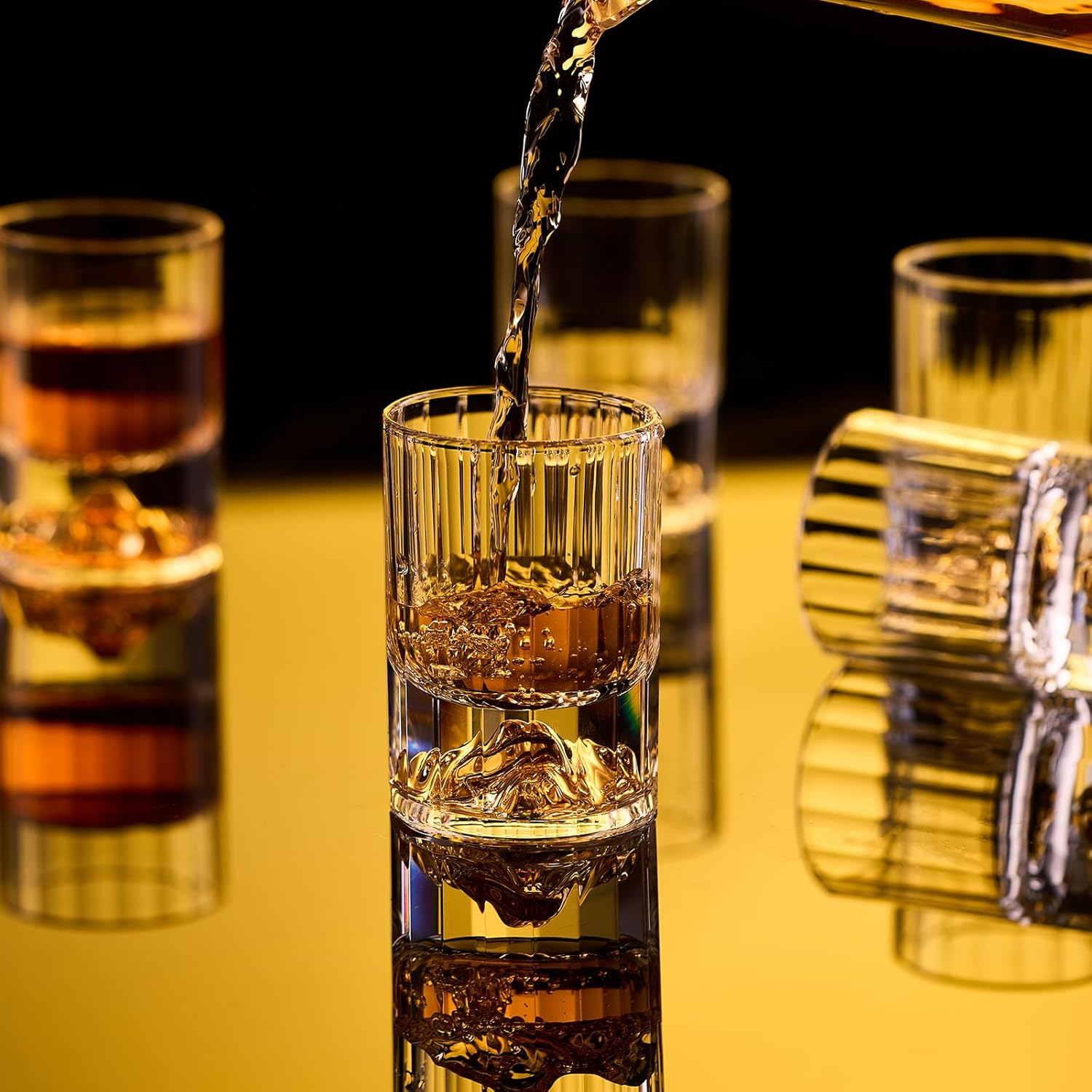 DUJUST Gold Mountain Shot Glasses (1.5oz), Crystal Shot Glass Set Decorated with 24K Gold Mountain, BPA-Free & Lead-Free, Perfect for Décor & Collection, Gift Choices - 2 pcs - Image 6