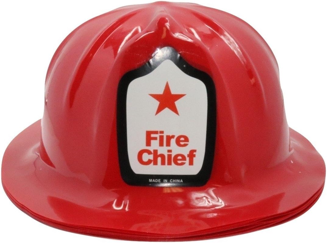Adult Size Firefighter Chief Hats (12 Pack) Fireman Helmets