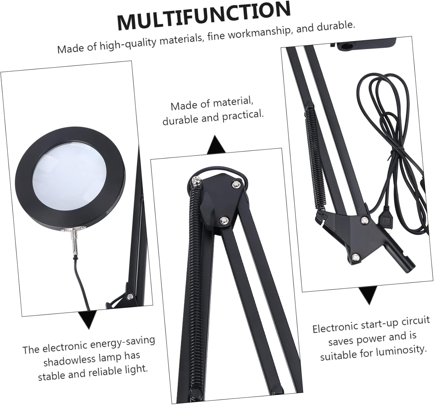 Angoily USB Table Lamp Led Magnifier Long Arm Levels Temperature Brightness Levels