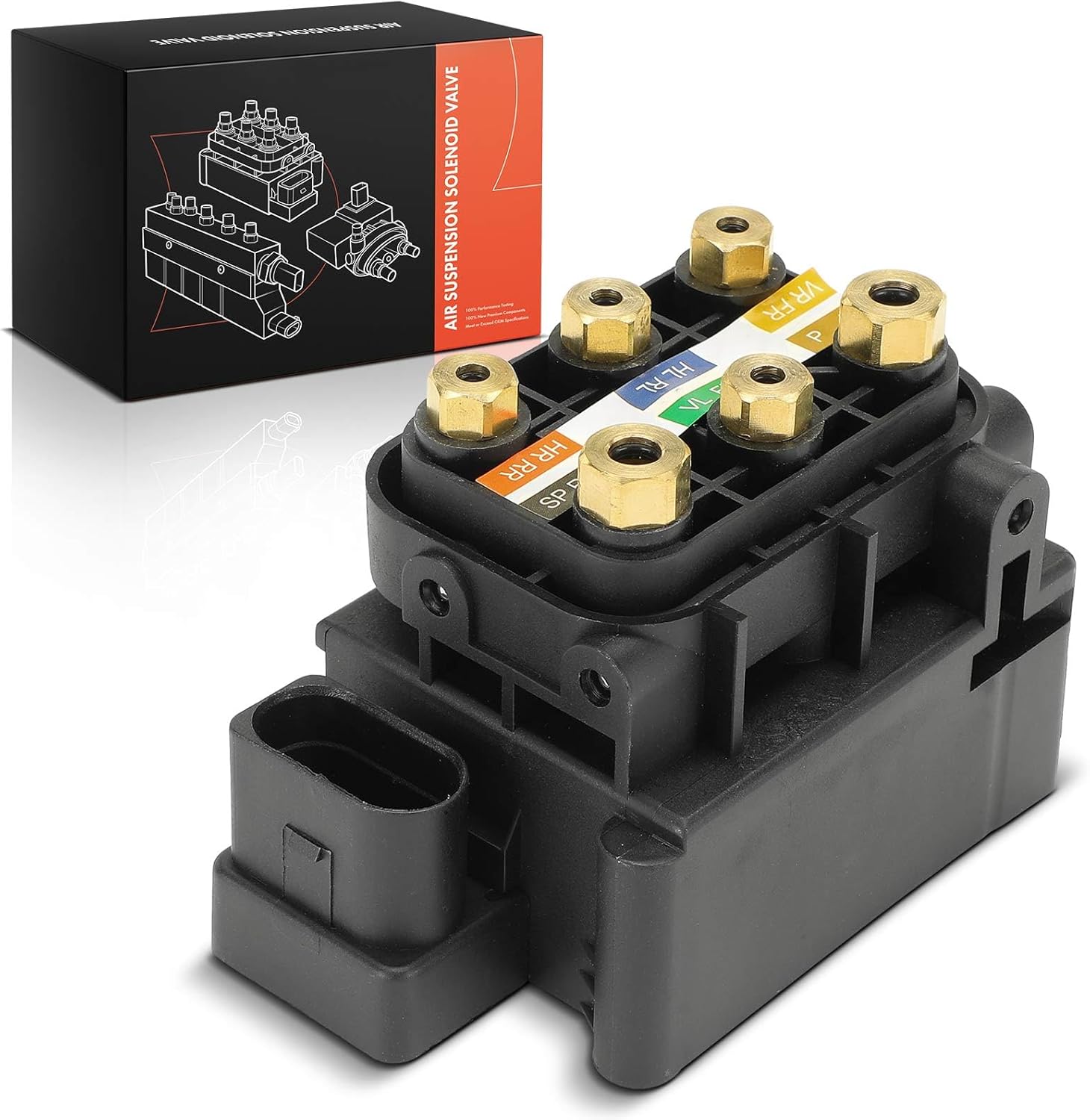 A-Premium Air Suspension Solenoid Valve Compatible with Mercedes-Benz E300, E350, E400, E450, E43 E53 AMG, E63 AMG S, GLC300, GLC350e, GLC43 GLC63 AMG, GLC63 AMG S, CLS53 AMG, AMG GT 53 63