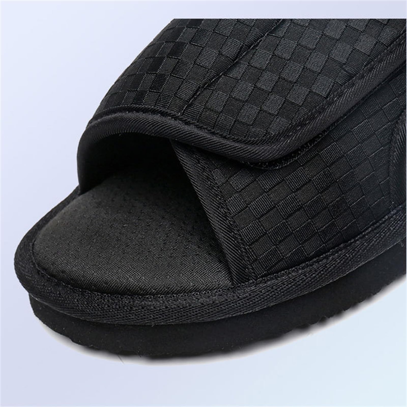 Scarpe per Diabetici Uomo, Sandali da Passeggio Extra Larghi con Punta Aperta Regolabili Pantofole Piatte per Piedi Gonfi