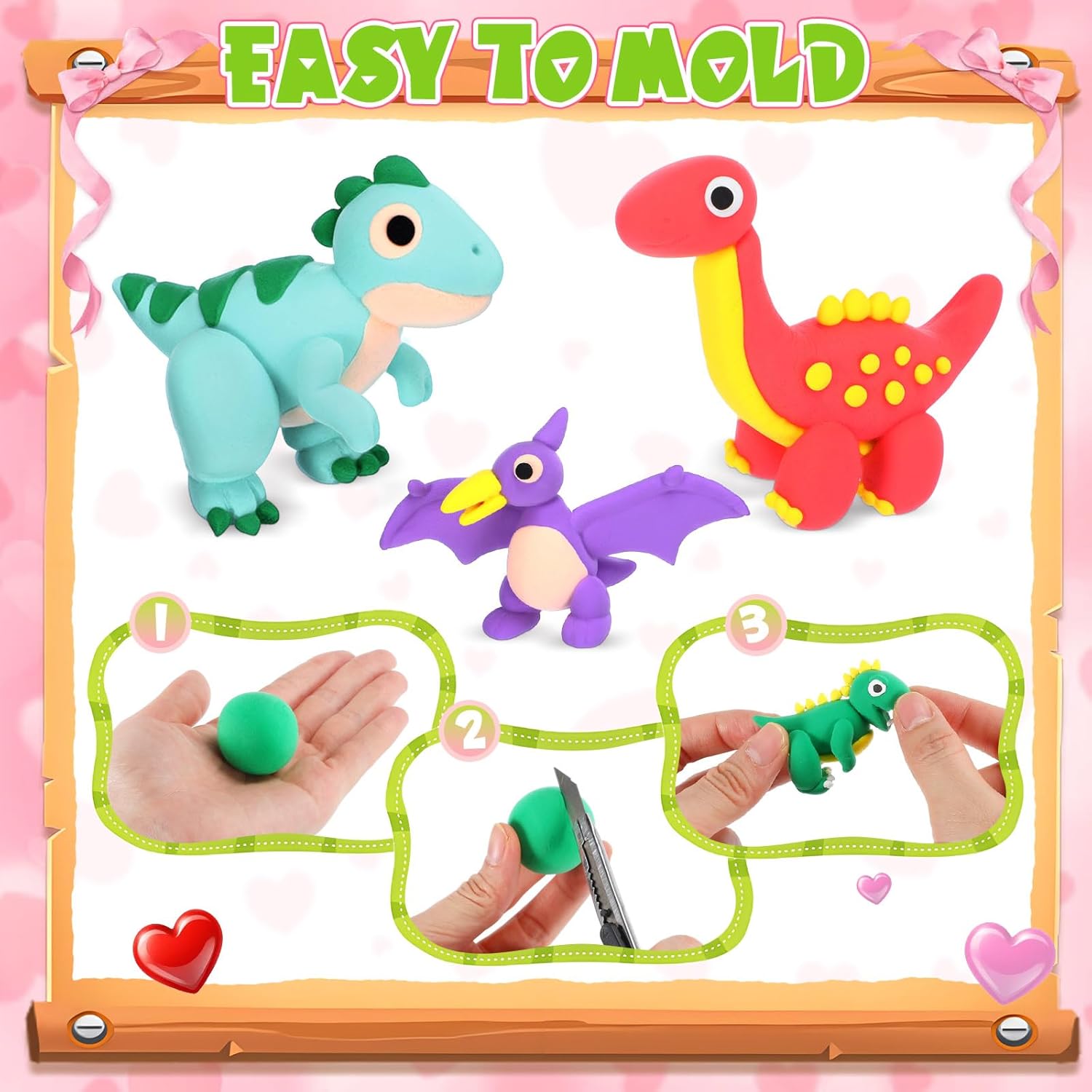 Capoda 18 Sets Dinosaur Air Dry Clay Kit Dinosaur Craft Gifts for Kids DIY Modeling Clay Kit Arts and Crafts for Kids Dino Party Favors Birthday Gift Toys Classroom Prizes Boys Girls Fun Activities