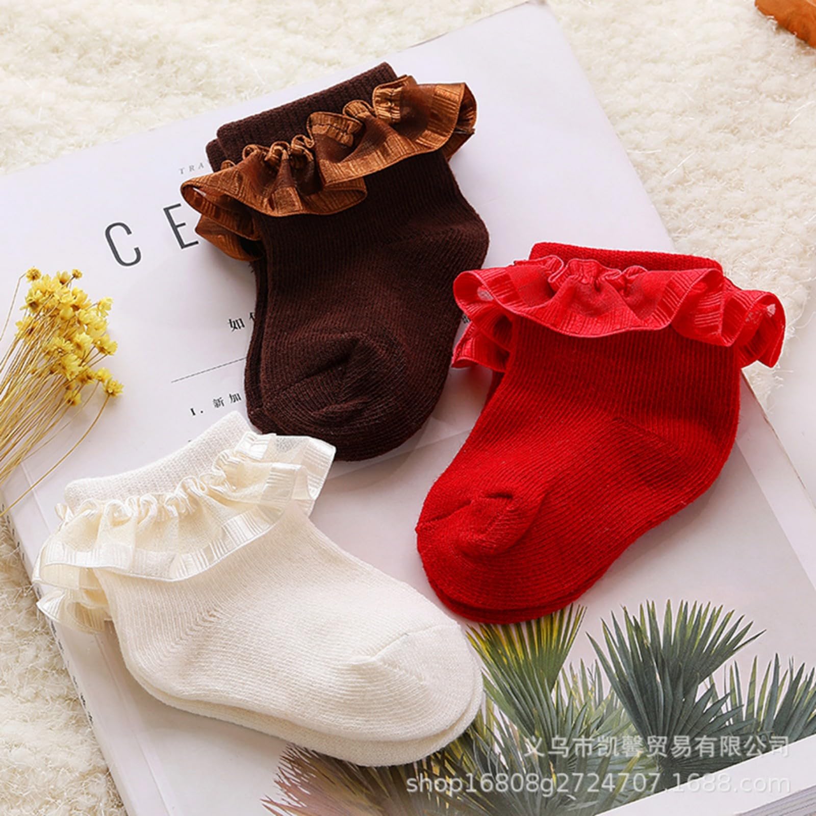 BEHELE Baby Girl Lace Socks Princess Socks Dress Socks for Newborn Infant Toddlers Gift Set (0-6 Months)