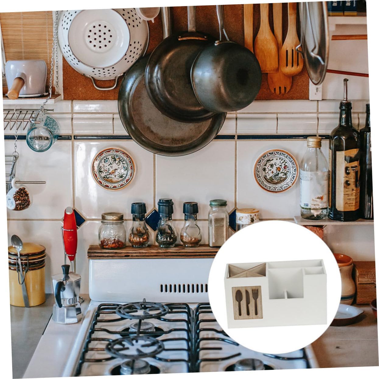 1Pc Utensil Holder Organizer for Kitchen Storage Multi Design for Spoons Forks Chopsticks Housewarming