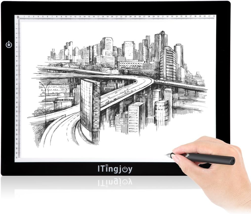 ITingjoy A3 Size Tattoo Light Box Board LED Adjustable Illumination Tracer 12x17 Inch Light Table for Tracing