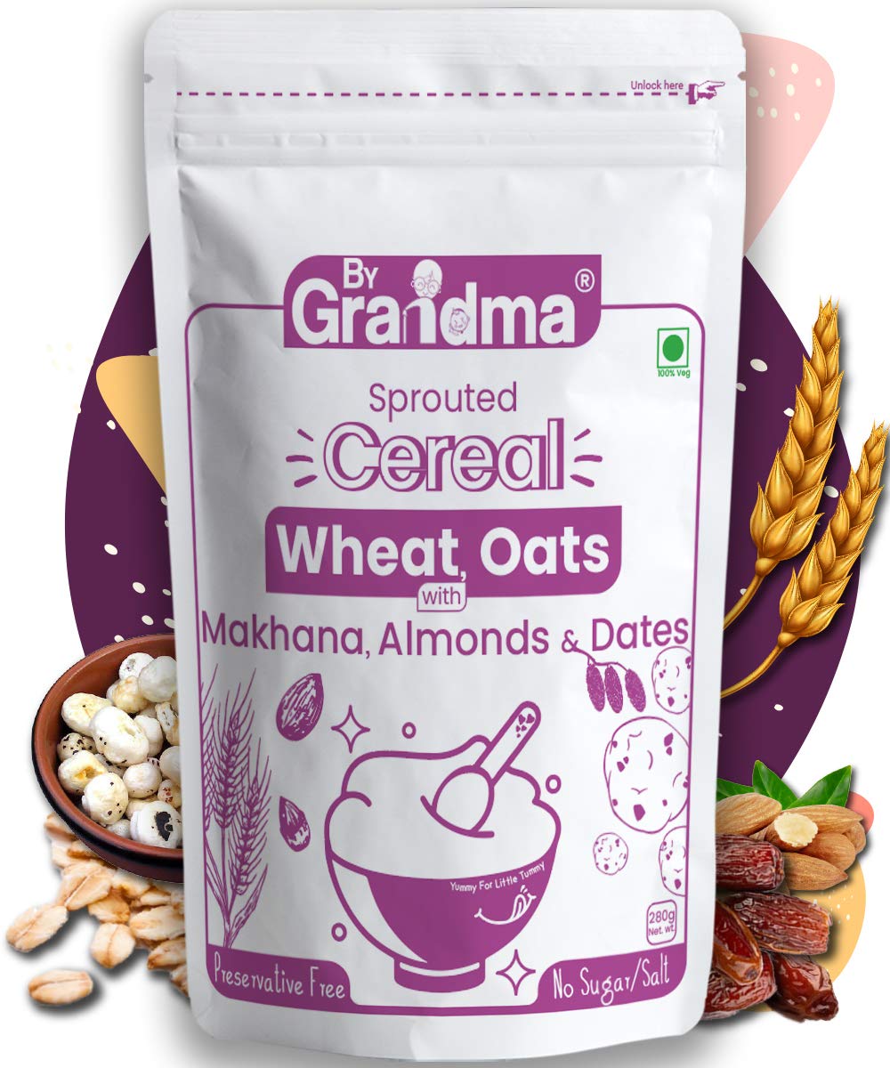 ByGrandma Sprouted Cereal Mix –Sprouted Wheat, Dates and Almond Wholesome Food For Kids | Preservative Free Instant Porridge Mix for Tiny Tots | 280g (B08RXJLSSR) Amazon Price History, Amazon Price Tracker